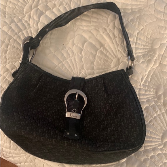 Dior Black logo fabric Shoulder Bag with Silver Hardware - Picture 1 of 15
